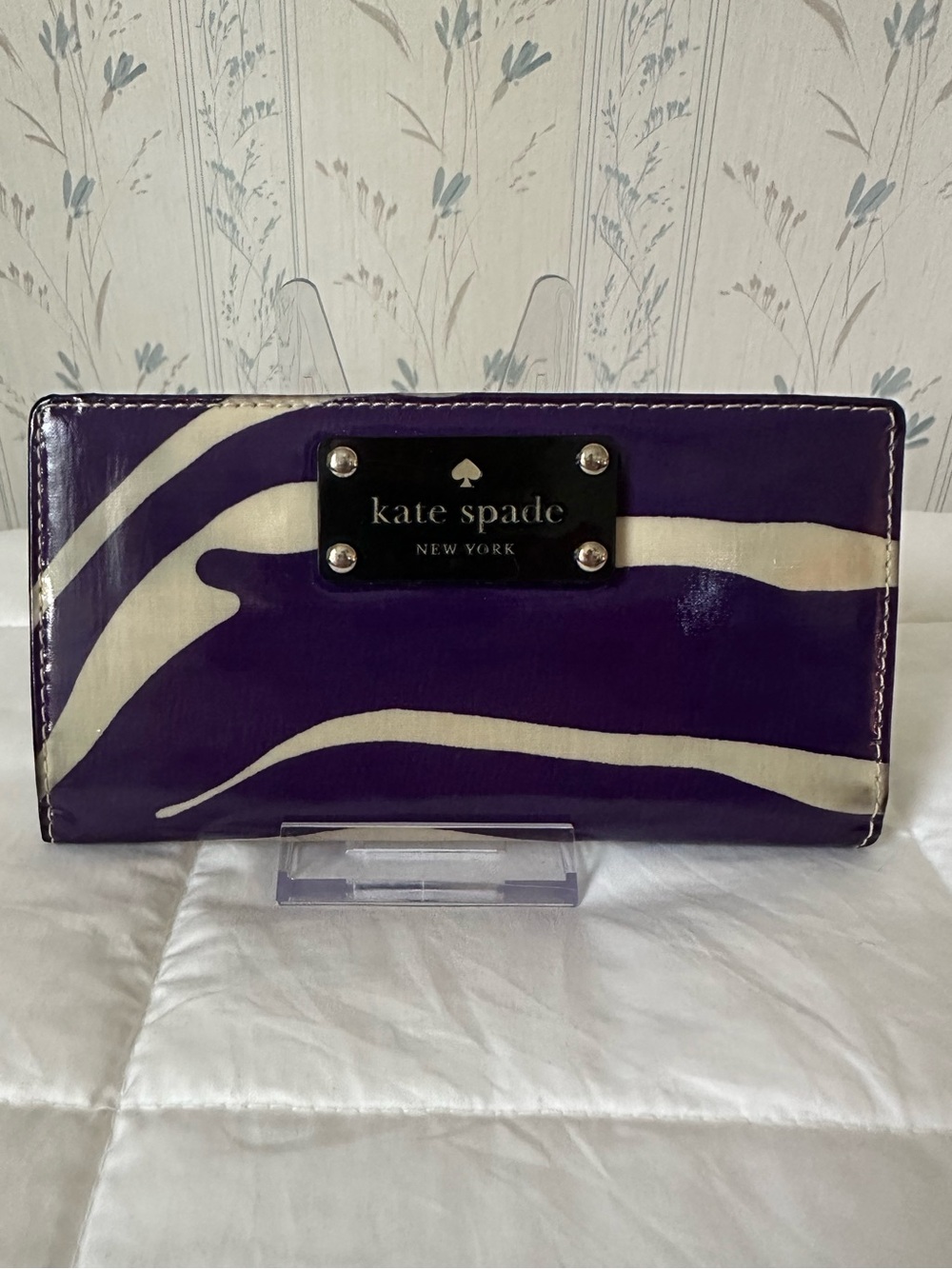 Kate Spade Storybook Zebra-Print Patent Wallet